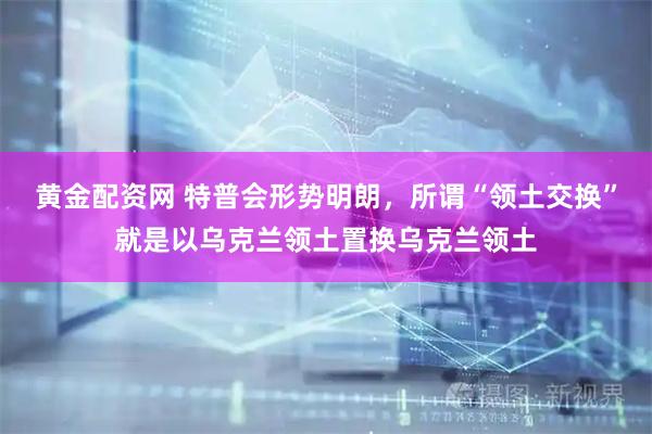 黄金配资网 特普会形势明朗，所谓“领土交换”就是以乌克兰领土置换乌克兰领土