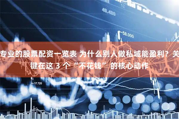 专业的股票配资一览表 为什么别人做私域能盈利？关键在这 3 个 “不花钱” 的核心动作